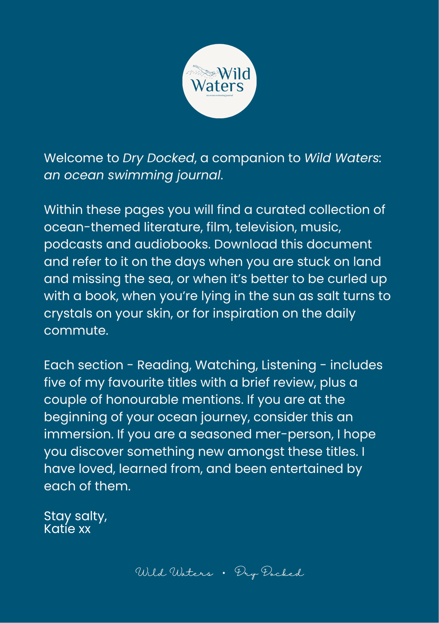Dry Docked: A Companion to the Wild Waters Ocean Swimming Journal