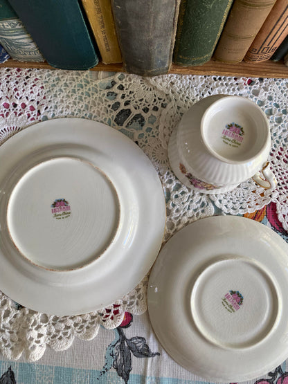 Vintage Hitkari Potteries Teacup Trio