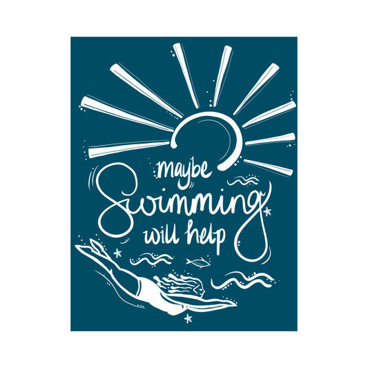 'Maybe Swimming' Hand-Drawn Art Print