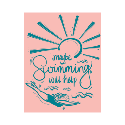 'Maybe Swimming' Hand-Drawn Art Print