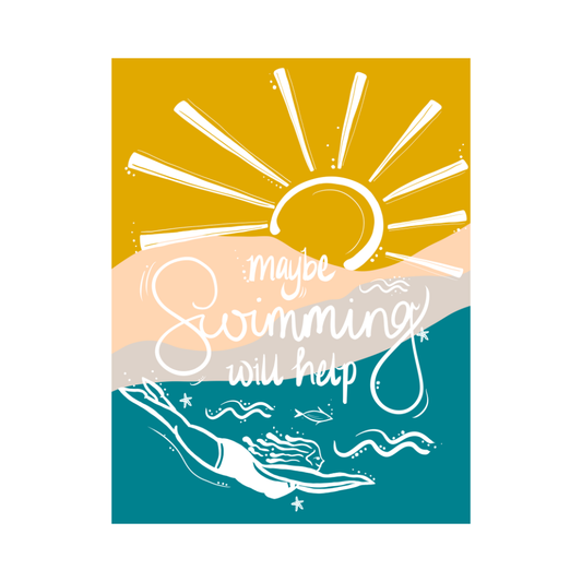 'Maybe Swimming' Hand-Drawn Art Print
