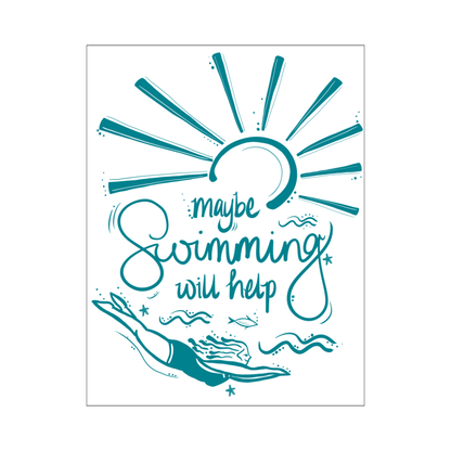 'Maybe Swimming' Hand-Drawn Art Print